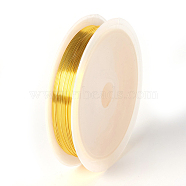 Round Copper Wire for Jewelry Making, Long-Lasting Plated, Golden, 26 Gauge, 0.4mm, about 32.8 Feet(10m)/roll, 10 rolls/group(CWIR-L003-01G)