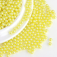 Imitation Pearl Acrylic Beads, No Hole, Round, Champagne Yellow, 3mm, about 10000pcs/bag(OACR-S011-3mm-Z3)