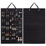 Wool Felt Jewelry Earring Organizer Hanging Bags, Jewelry Rolls for Earring Stud Dangle Earring Display, Rectangle, Black, 82cm, Felt: 570x350x4mm(AJEW-WH0419-44A)