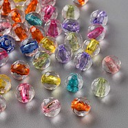 Transparent Acrylic Beads, Round, Faceted, Mixed Color, 6x5.5mm, Hole: 1.4mm(X-TACR-S154-11A)