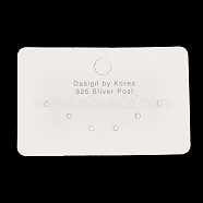 Paper Jewelry Display Cards with Hanging Hole, Earring Stud Display Cards, Rectangle, WhiteSmoke, 4.5x7x0.05cm, Hole: 7mm and 2.5mm (CDIS-M005-20)
