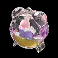 Acrylic Pendants, with Resin and PVC and Oil, Clock, 55x47.5x28mm, Hole: 2mm(OACR-M004-01B)