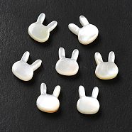 Natural White Shell Beads, Rabbit, White, 9x7x3mm, Hole: 0.9mm(SHEL-G014-12)