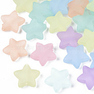 Transparent Frosted Acrylic  Beads, Star, Mixed Color, 13x14x5mm, Hole: 1.5mm, about 975pcs/500g(FACR-N002-01A)