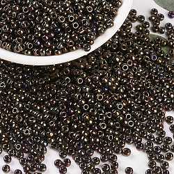 MIYUKI Round Rocailles Beads, Japanese Seed Beads, 8/0, (RR458) Metallic Brown Iris, 3mm, Hole: 1mm, about 2111~2277pcs/50g(SEED-X0055-RR0458)