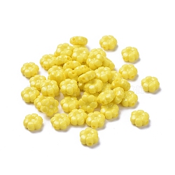 Opaque Acrylic Flower Beads, Yellow, 10x5mm, Hole: 1.5mm, about 1560pcs/500g(SACR-R821-06)
