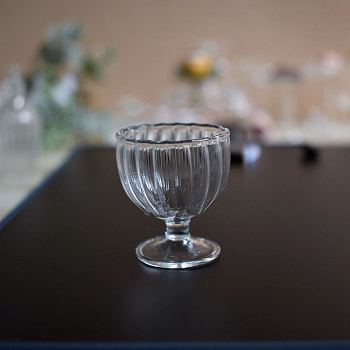 Mini Glass Ice Cream Cup, Micro Landscape Dollhouse Accessories, Pretending Prop Decorations, Clear, 29x32mm