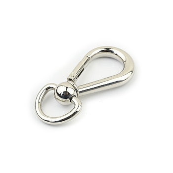 Alloy Swivel Clasps, Swivel Snap Hook, for Bag Buckle Accessories Makings, Platinum, 70mm, Hole: 20mm