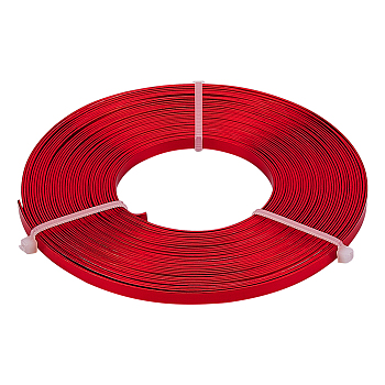Aluminum Wire, Flat, Red, 5x1mm, about 32.8 Feet(10m)/roll