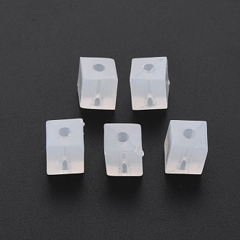 Transparent Acrylic Beads, Cuboid, WhiteSmoke, 9x7.5x7.5mm, Hole: 2mm, about 940pcs/500g