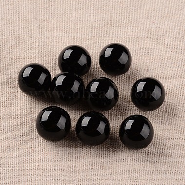 16mm Round Black Agate Beads