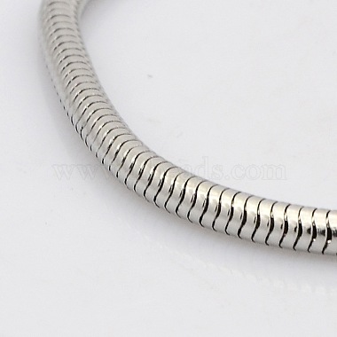 304 Stainless Steel European Style Round Snake Chains Bracelets(BJEW-N233-03)-2