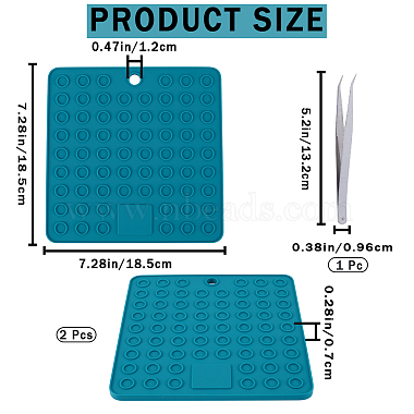 2Pcs Square Silicone Hot Mats for Hot Dishes(AJEW-GF0008-26B)-2