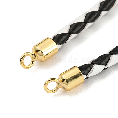 кожаные браслеты с плетеным шнуром(MAK-K022-01G-08)-2