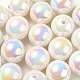 UV Plating Rainbow Iridescent Acrylic Beads(PACR-E001-04I)-1