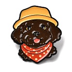 Dog Enamel Pins, Alloy Lapel Pin Backs for Backpack Clothes, Coconut Brown, 32x28mm(JEWB-Z049-02EB-02)