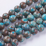 Natural Chrysocolla Beads strands, Round, Dyed & Heated, 4mm, Hole: 0.8mm, about 99pcs/strand(X-G-H1040-1)