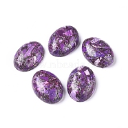 Synthetic Silver Line Charoite Cabochons, Oval, Dyed, 25x18x7~8mm(G-D0006-G01-08)