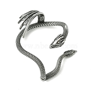316 Surgical Stainless Steel Cuff Earrings, Right, Snake, 86x42mm(EJEW-E300-01AS-07)