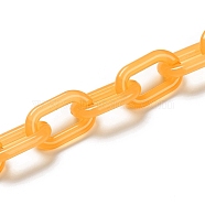 Handmade Imitation Jelly Acrylic Cable Chains, for Jewelry Making, Unwelded, Oval, Orange, link: 27x16.5x4mm, 39.37 inch(1m)/strand(AJEW-JB00703-01)