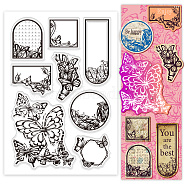 Custom PVC Plastic Clear Stamps, for DIY Scrapbooking, Photo Album Decorative, Cards Making, Butterfly, 160x110mm(DIY-WH0618-0033)