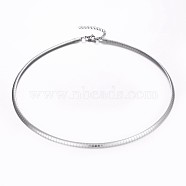 304 Stainless Steel Chain Necklaces, with Lobster Claw Clasps, Stainless Steel Color, 17.7 inch(45cm), 4x1.2mm(NJEW-I205-02P-4MM)