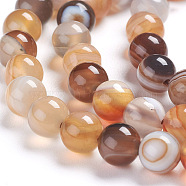 Natural Agate Imitation Botswana Beads Strands, Dyed & Heated, Round, 6mm, Hole: 1.4mm, about 61pcs/strand, 14.57 inch(37cm)(G-I281-01-6mm)