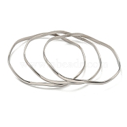 3Pcs 202 Stainless Steel Bangle Sets, Stackable Bangles for Women, Stainless Steel Color, Inner Diameter: 2-3/4 inch(6.9~7.1cm), 3.5mm(BJEW-M317-08P)