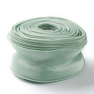 Organza Ribbon, Wired Sheer Chiffon Ribbon, for Package Wrapping, Hair Bow Clips Accessories Making, Medium Aquamarine, 2-1/8 inch(55mm), about 37.18~38.28 yards(34~35m)/bag(ORIB-B001-18)