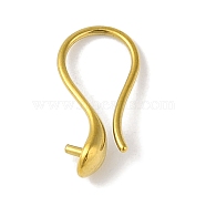 304 Stainless Steel Earring Findings, Earring Hooks, for Half Drilled Beads, Golden, 17x4mm, Pin: 0.9mm(STAS-Z058-02G)