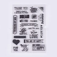 Silicone Stamps, for DIY Scrapbooking, Photo Album Decorative, Cards Making, Clear, 7~21x16~67mm(DIY-L010-Y13)