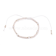 Adjustable Nylon Cord Braided Bead Bracelet, with FGB Round Glass Seed Beads, Natural Rainbow Moonstone Beads and Electroplate Glass Beads, Inner Diameter: 2~4 inch(5.2~10cm)(BJEW-JB05683-05)