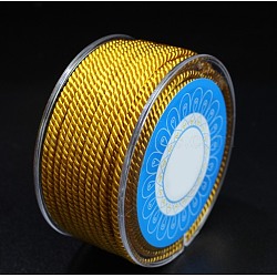 Round Nylon Cords, Milan Cords/Twisted Cords, Goldenrod, 1.5mm, about 25.15 yards(23m)/roll(OCOR-E022-A-07)