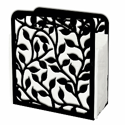 Iron Napkin Holder, Leaf, 125x50x135x1.3mm(DJEW-WH0039-84V)