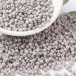 MIYUKI Round Rocailles Beads, Japanese Seed Beads, 8/0, (RR3330) Opaque Light Smoke, 3mm, Hole: 1mm, about 422~455pcs/10g(X-SEED-G008-RR3330)