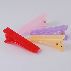 Plastic Alligator Hair Clip Findings, Rectangle, Mixed Color, 42x9mm(PHAR-R003-M)