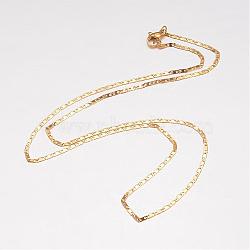 304 Stainless Steel Necklace, Mariner Link Chain, with Lobster Claw Clasps, Golden, 19.69 inch(500mm), 1.7mm(MAK-K062-11A-G)