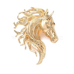 Horse Alloy Lapel Pins for Backpack Clothes, Golden, 44x36x12mm(AL-CBAC813-02G)