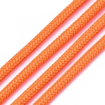 Luminous Polyester Braided Cords, Orange Red, 3mm, about 100yard/bundle(91.44m/bundle)
