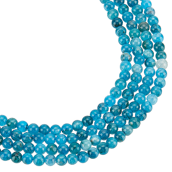 2 Strands Round Natural Apatite Beads Strands, Grade AB, 4~4.6mm, Hole: 1mm, about 93pcs/strand, 6.10''(15.5cm)