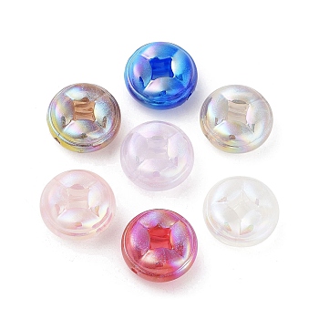Acrylic Beads, Flat Round, Mixed Color, 18.5x19x9mm, Hole: 1.8mm