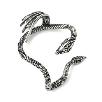 316 Surgical Stainless Steel Cuff Earrings, Right, Snake, 86x42mm
