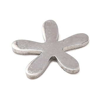 Flower 304 Stainless Steel Cabochons, Anti-Tarnish, Stainless Steel Color, 11.5x12x1mm