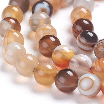 Natural Agate Imitation Botswana Beads Strands, Dyed & Heated, Round, 6mm, Hole: 1.4mm, about 61pcs/strand, 14.57 inch(37cm)