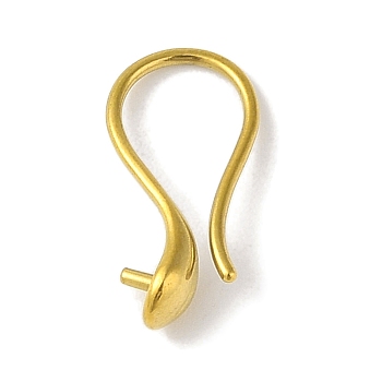 304 Stainless Steel Earring Findings, Earring Hooks, for Half Drilled Beads, Golden, 17x4mm, Pin: 0.9mm