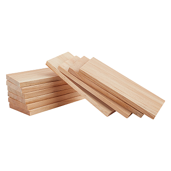 Unfinished Wood Sheets, Pine Wood Craft Supplies, Rectangle, Wheat, 100x40x6mm, 10pcs/bag