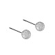 Anti-Tarnish Rhodium Plated 999 Sterling Silver Texture Round Stud Earrings for Women(EJEW-S215-08P)-1