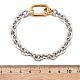 304 Stainless Steel Cable Chain Bracelets for Women Men(BJEW-C089-09GP)-5