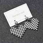 304 Stainless Steel Stud Earrings for Women, Heart, Stainless Steel Color, 40x30mm(EJEW-A119-21P)