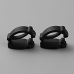 Plastic Shoelace Buckle Clips, Shoe Decoration DIY Accessories, Black, 10x16x8.5mm(FIND-WH0139-154A)